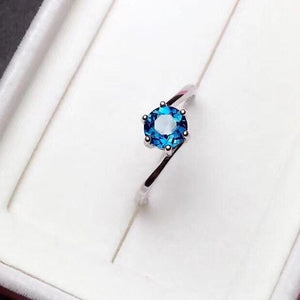 BLUE TOPAZ QUEEN (925 Sterling Silver Ring)