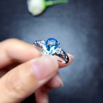 BLUE TOPAZ PRINCESS (925 Sterling Silver)