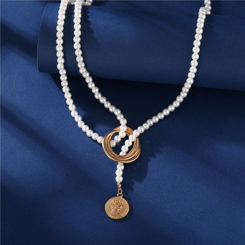 THE PEARL & GOLD COIN NECKLACE